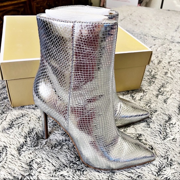 Michael Kors Leona Metallic Leather Snake Boots - Picture 4 of 14